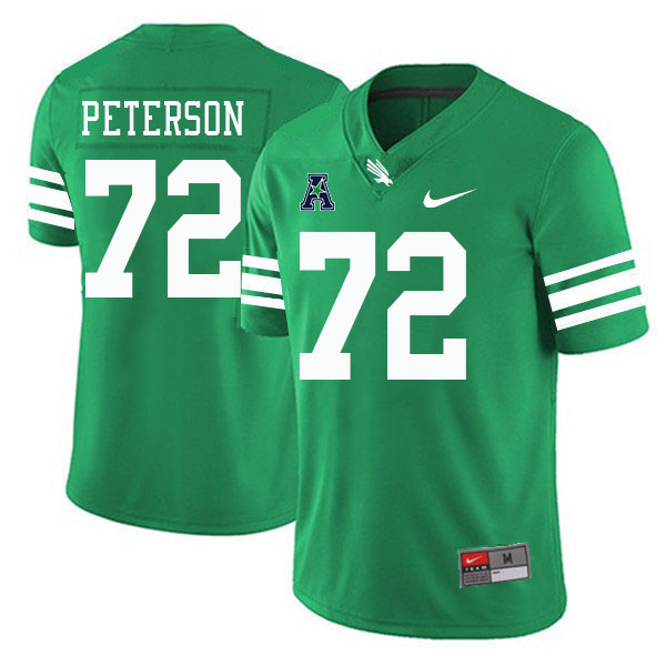 #72 Landon Peterson North Texas Mean Green College Football Jerseys Stitched-Green